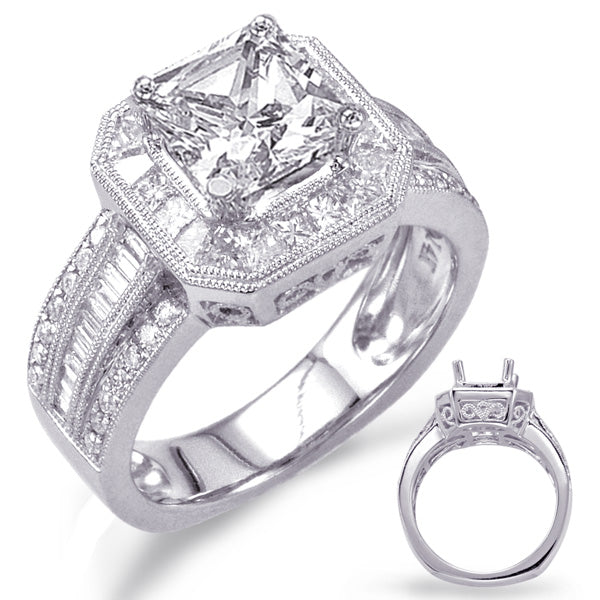 White Gold Halo Engagement Ring - EN7726-1WG