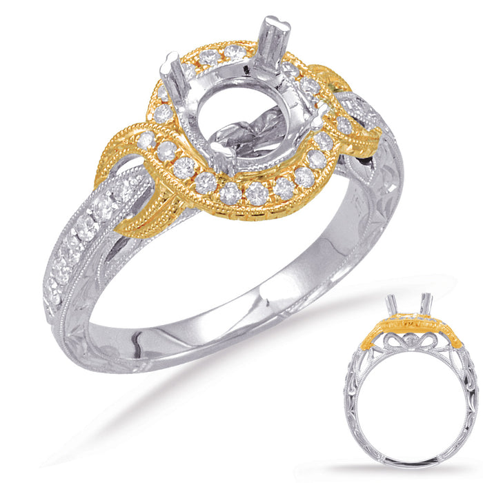 Yellow & White Gold Halo Engagement - EN7728-1YW