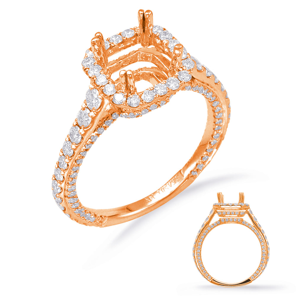 Rose Gold Halo Engagement Ring - EN7730-15RG