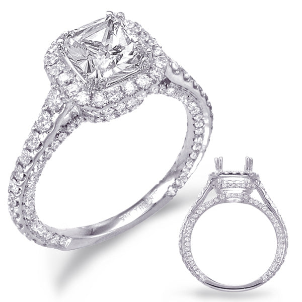 White Gold Halo Engagement Ring - EN7730-15WG