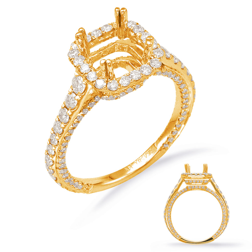 Yellow Gold Halo Engagement Ring - EN7730-15YG