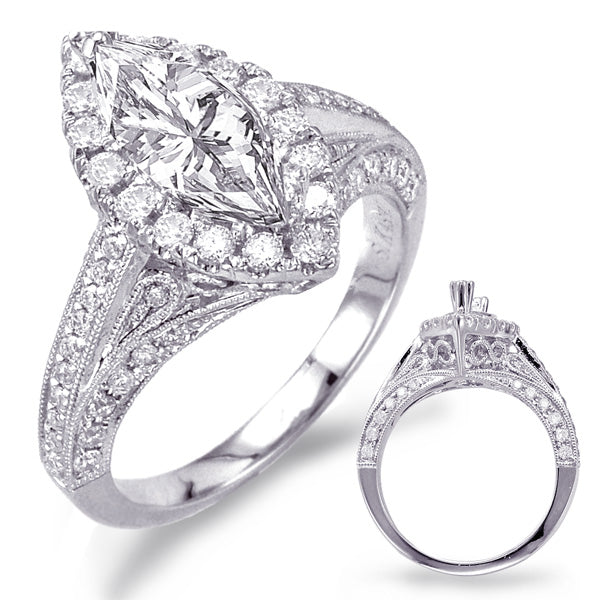 Platinum Halo Engagement Ring - EN7737-11X5MPL