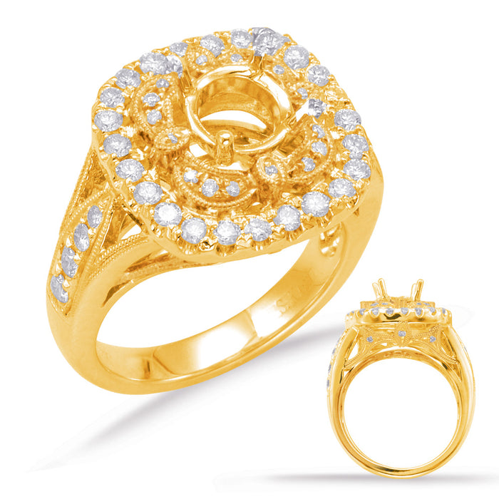 Yellow Gold Halo Engagement Ring - EN7741-1YG