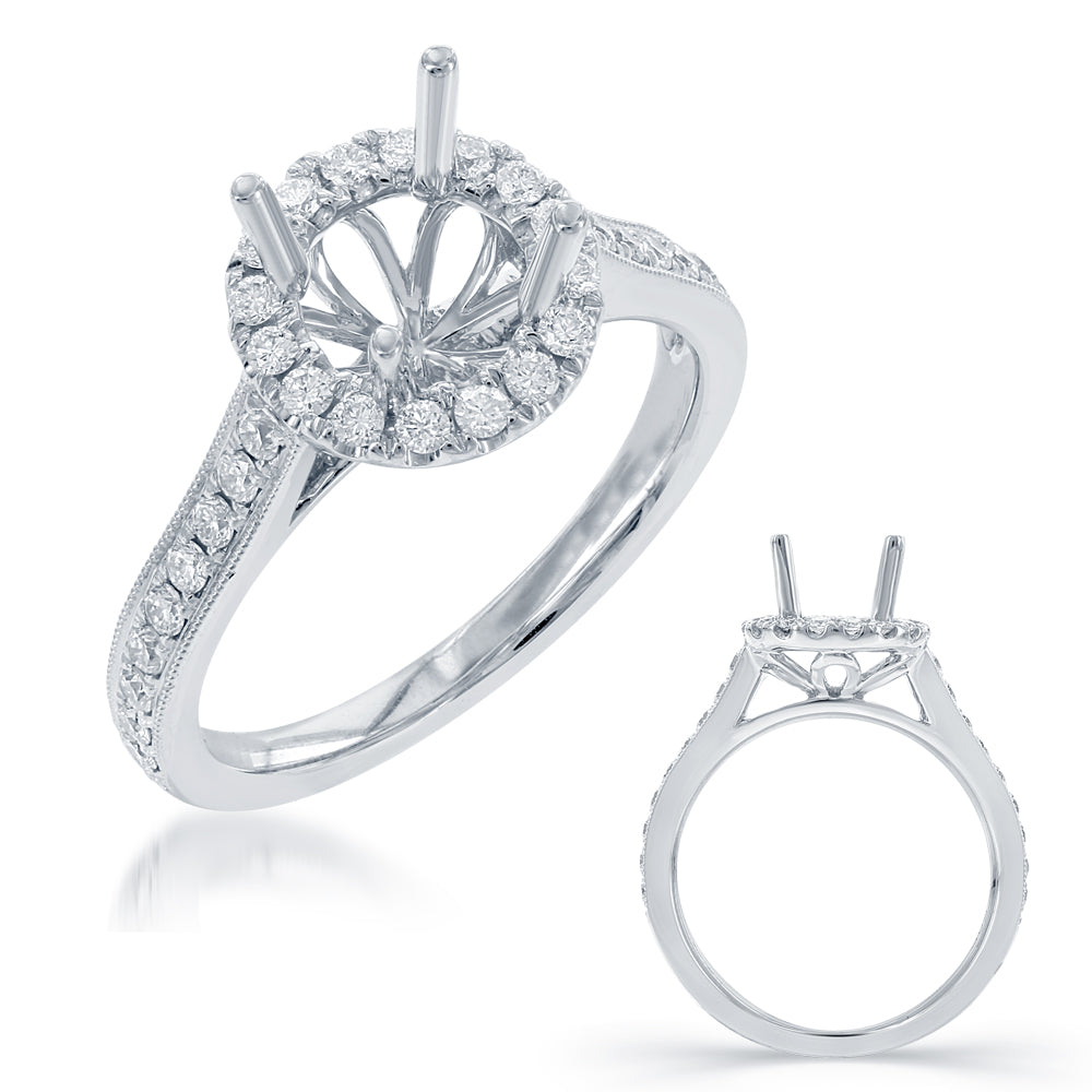 Platinum Halo Engagement Ring - EN7745-1PL