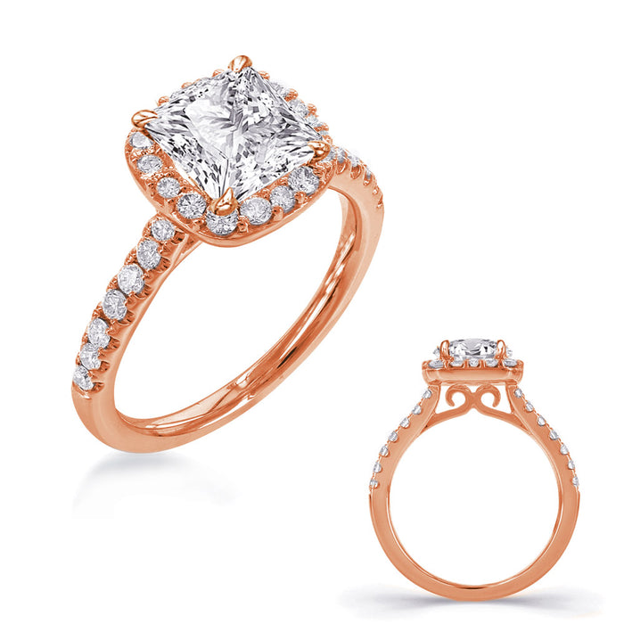 Rose Gold Halo Engagement Ring - EN7748-15RG