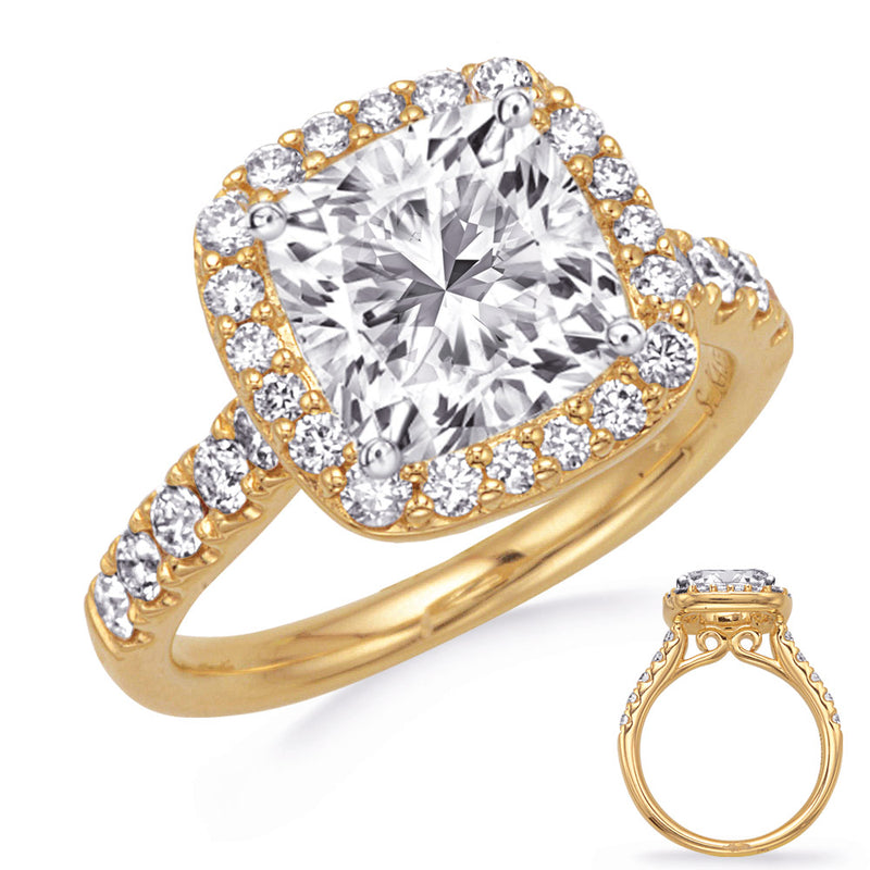 Yellow Gold Halo Engagement Ring - EN7748-2.5YG