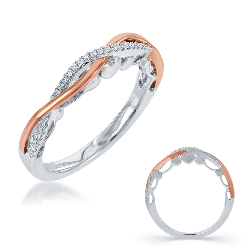 White & Rose Gold Matching Band - EN7751-BRW