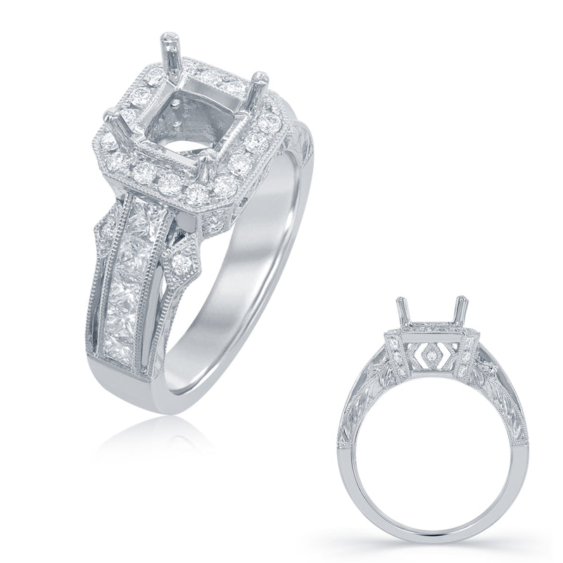 White Gold Engagement Ring - EN7778-125WG