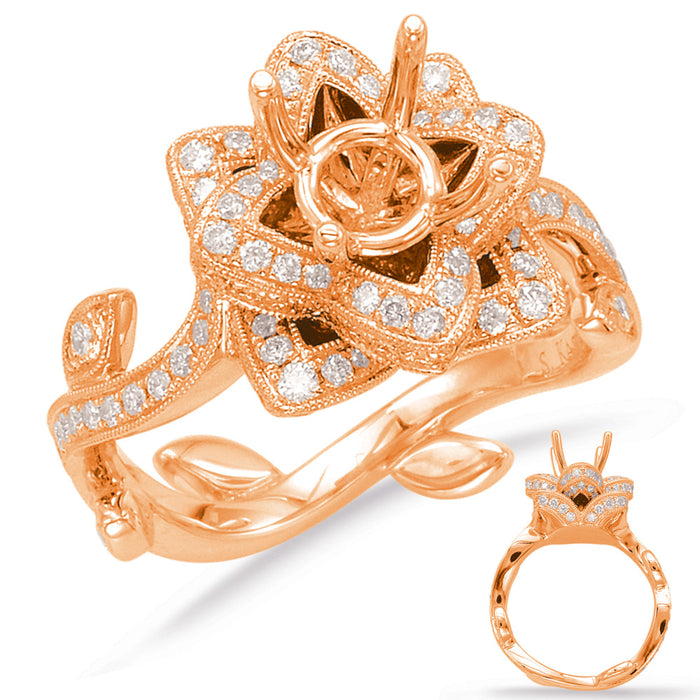 Rose Gold Halo Engagement Ring - EN7782-1RG