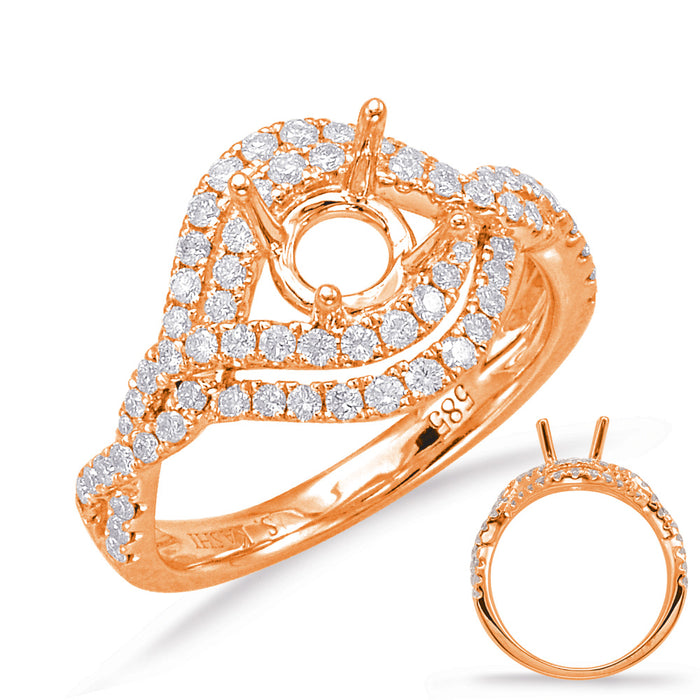 Rose Gold Halo Engagement Ring - EN7788-1RG