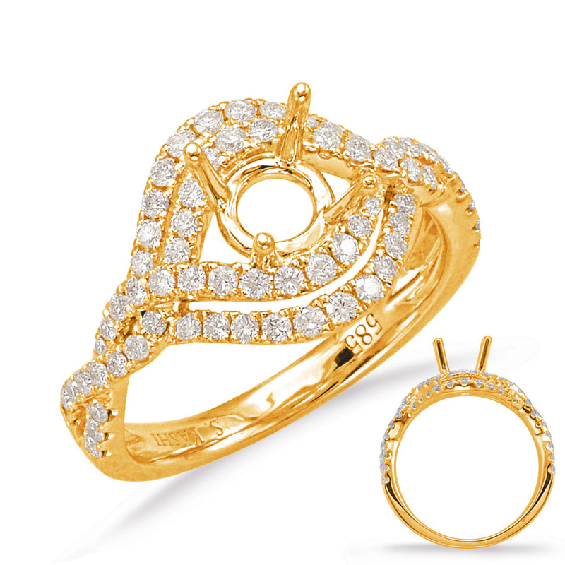 Yellow Gold Halo Engagement Ring - EN7788-1YG