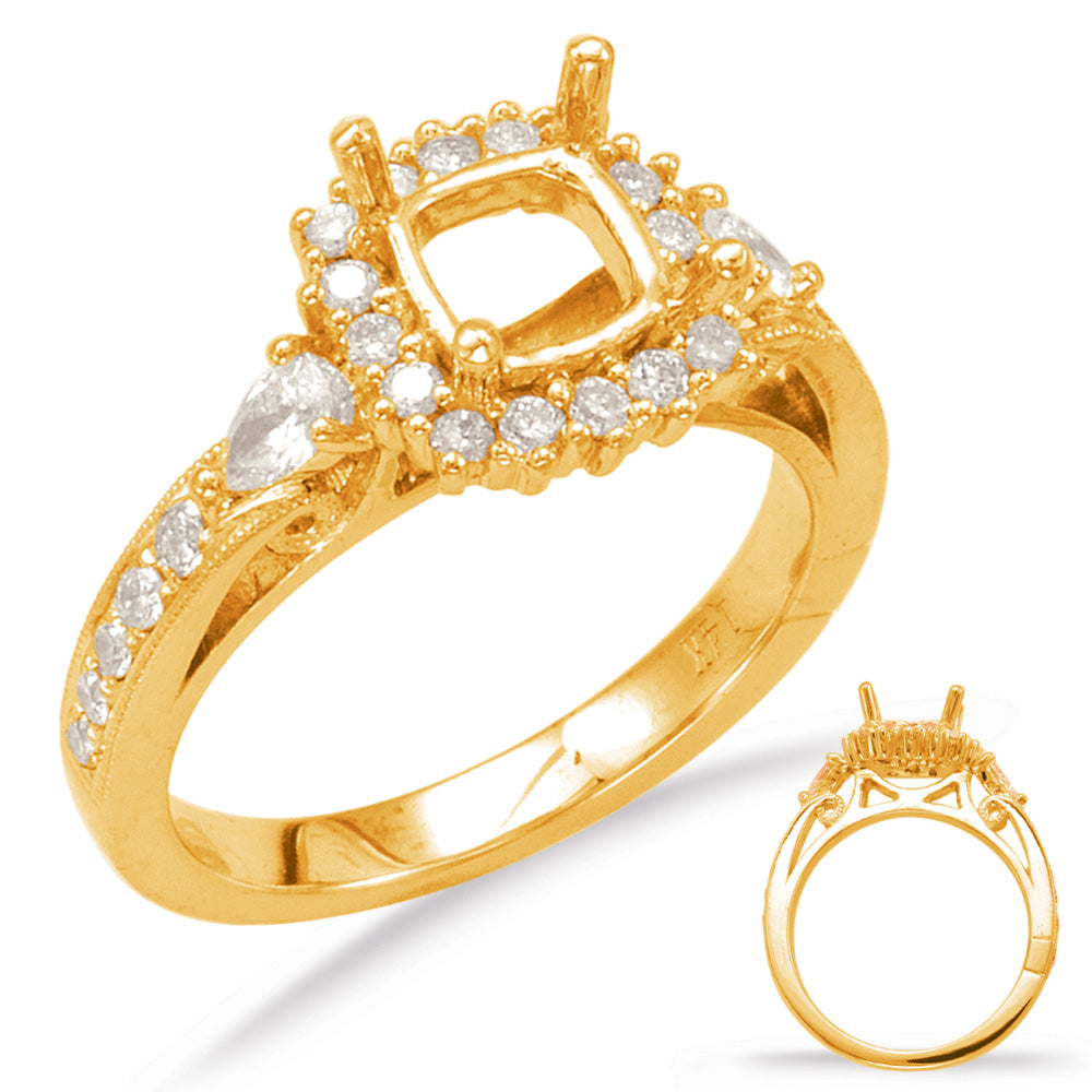 Yellow Gold Halo Engagement Ring - EN7791-6MYG