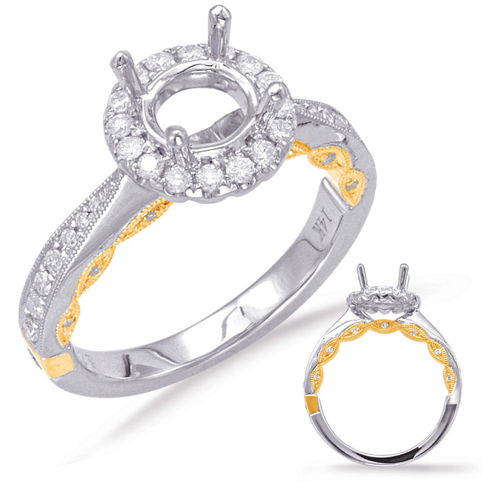 Yellow & White Gold Halo Engagement - EN7792-1YW