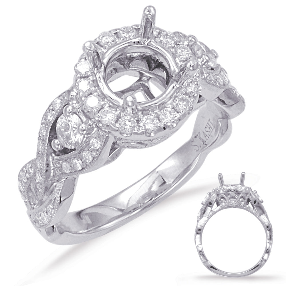 White Gold Halo Engagement Ring - EN7793-1WG