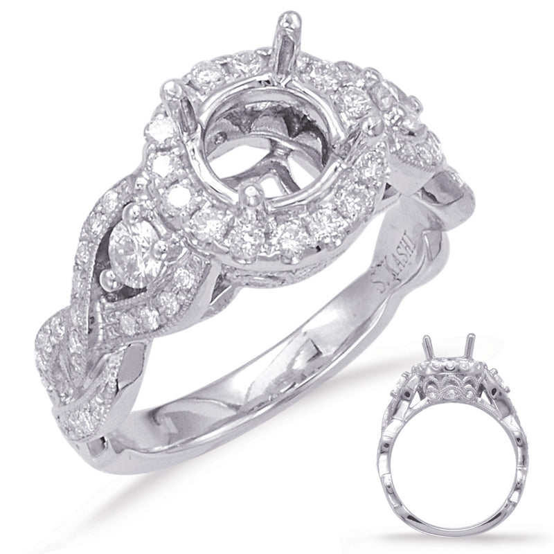 White Gold Halo Engagement Ring - EN7793-1WG