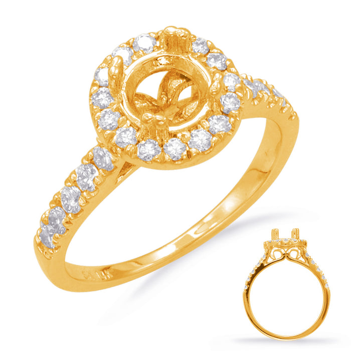 Yellow Gold Halo Engagement Ring - EN7795-1YG