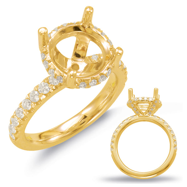 Yellow Gold Halo Engagement Ring - EN7801-1YG