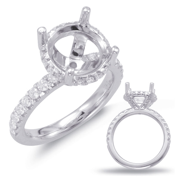 White Gold Halo Engagement Ring - EN7801-35WG