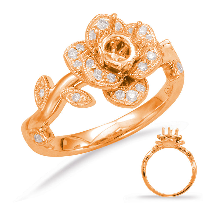 Rose Gold Halo Engagement Ring - EN7818-125RG