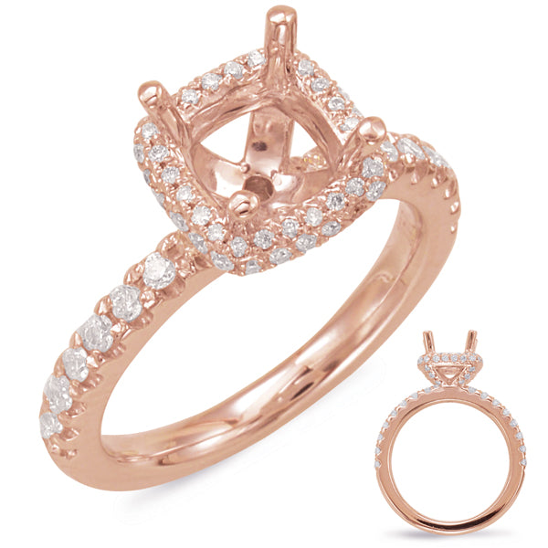 Rose Gold Halo Engagement Ring - EN7821-15RG