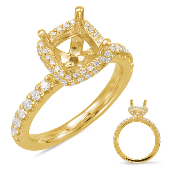 Yellow Gold Halo Engagement Ring - EN7821-15YG