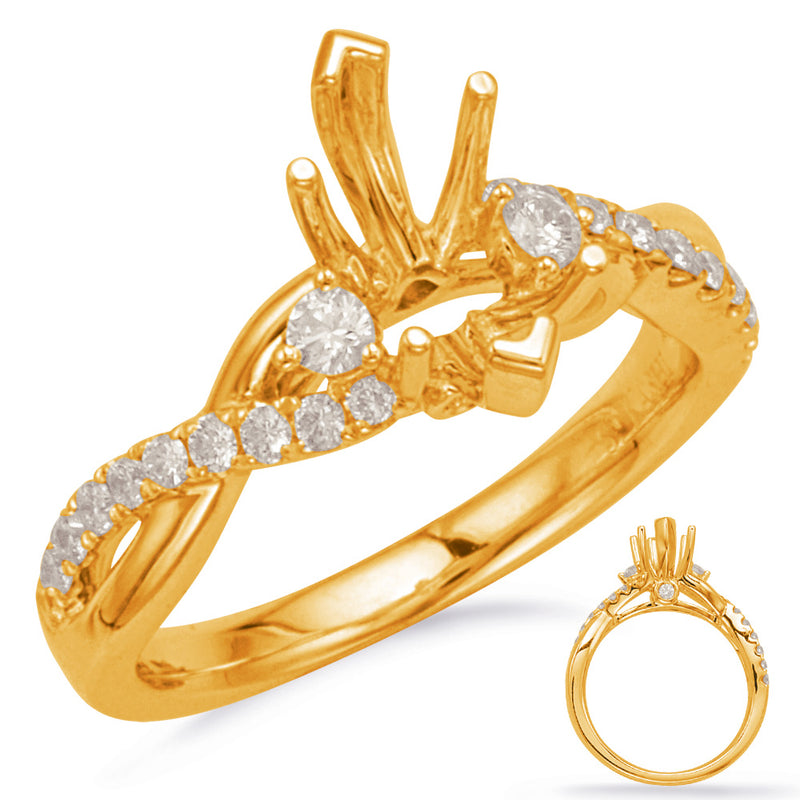 Yellow Gold Engagement Ring - EN7831-10X5MQYG