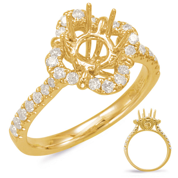 Yellow Gold Halo Engagement Ring - EN7834-1YG