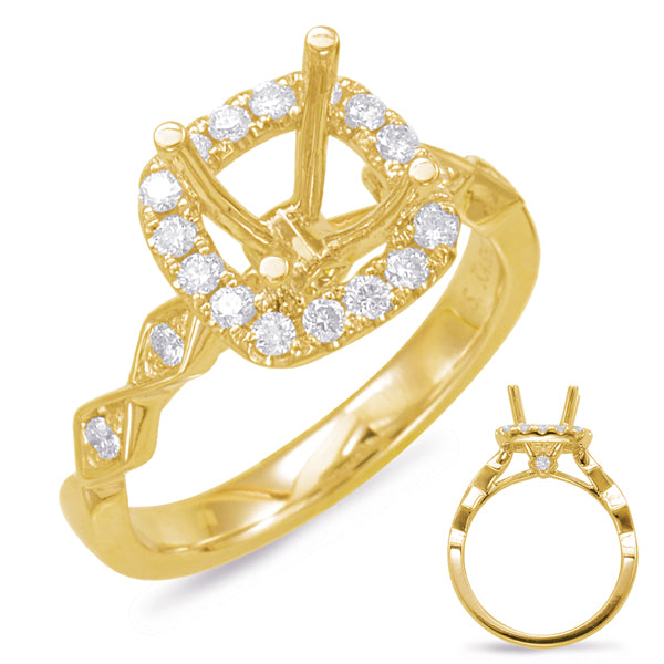 Yellow Gold Halo Engagement Ring - EN7835-1YG