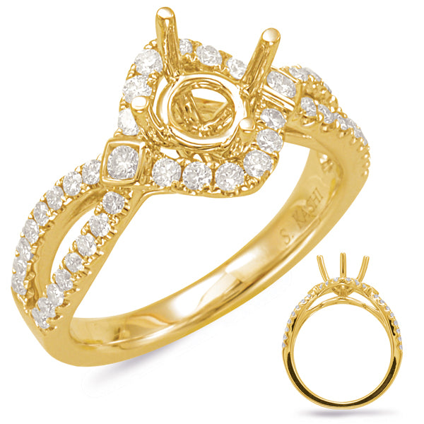 Yellow Gold Halo Engagement Ring - EN7838-125YG