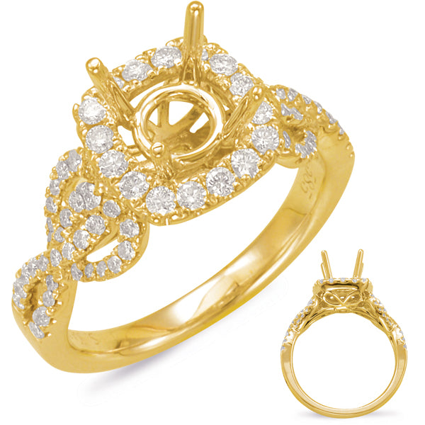 Yellow Gold Halo Engagem - EN7839-1YG