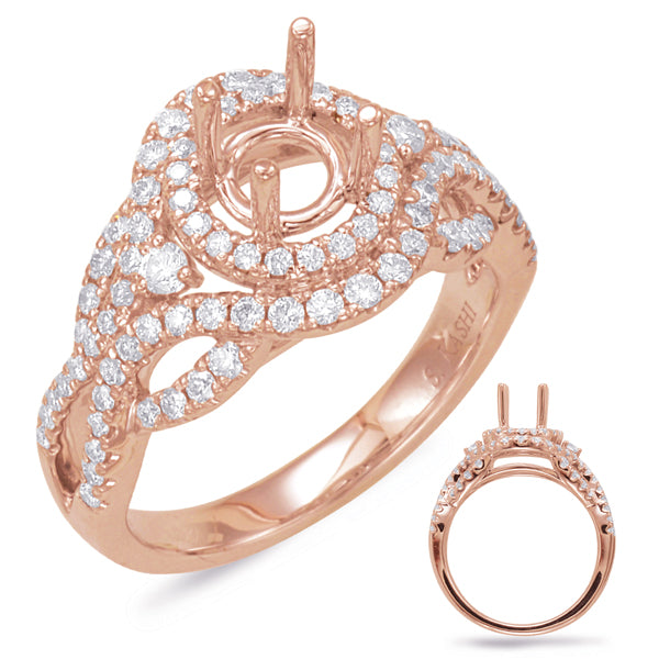 Rose Gold Halo Engagement Ring - EN7840-1RG