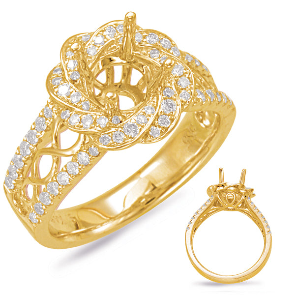 Yellow Gold Halo Engagement Ring - EN7841-1YG