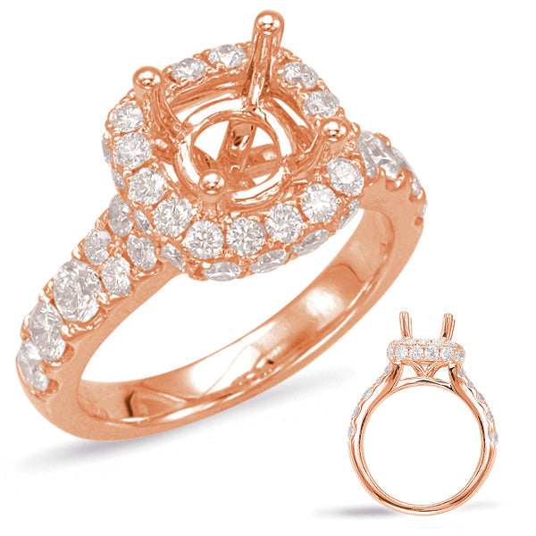 Rose Gold Halo Engagement Ring - EN7843-15RG