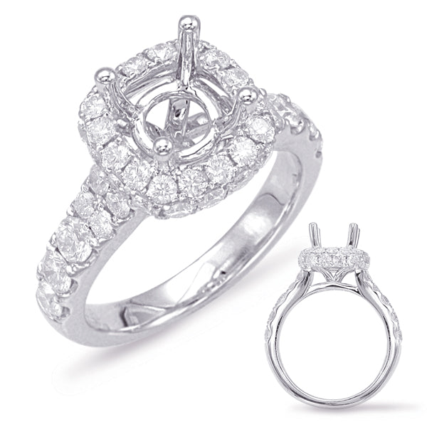 White Gold Halo Engagement Ring - EN7843-15WG