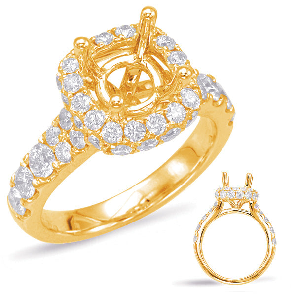 Yellow Gold Halo Engagement Ring - EN7843-15YG