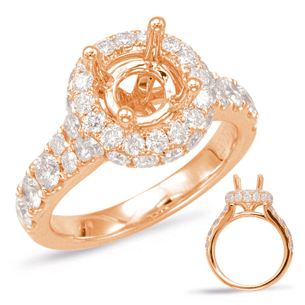 Rose Gold Halo Engagement Ring - EN7844-15RG