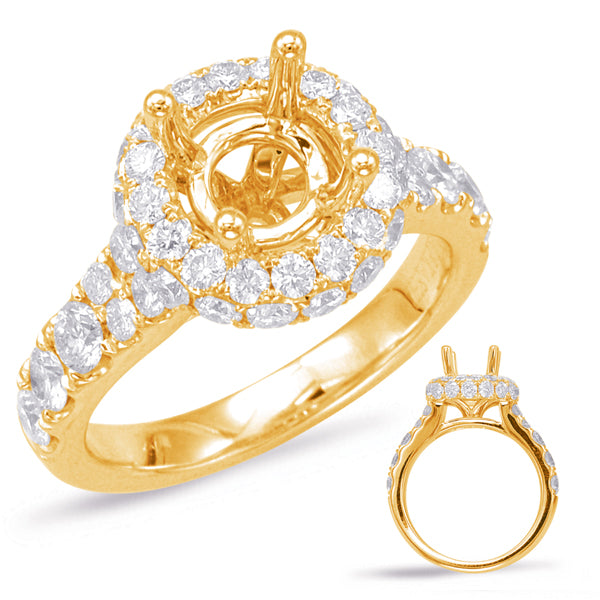 Yellow Gold Halo Engagement Ring - EN7844-15YG