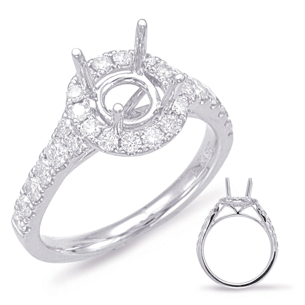 White Gold Halo Engagement Ring - EN7847-15WG