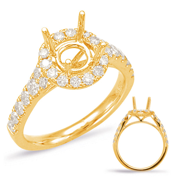 Yellow Gold Halo Engagement Ring - EN7847-15YG