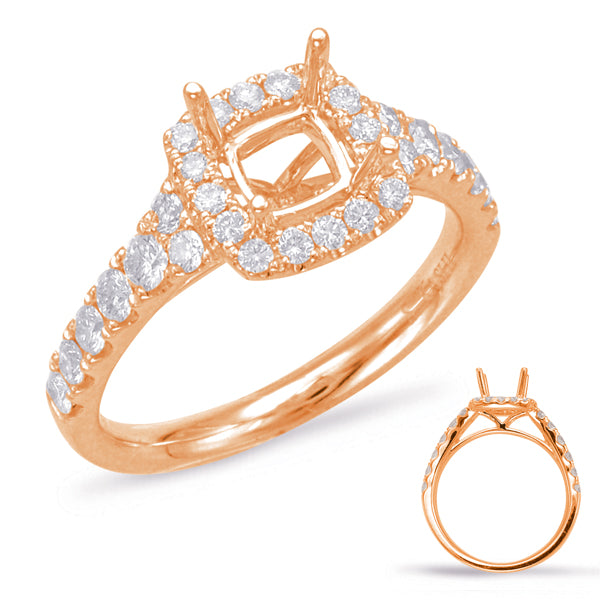 Rose Gold Halo Engagement Ring - EN7848-1RG