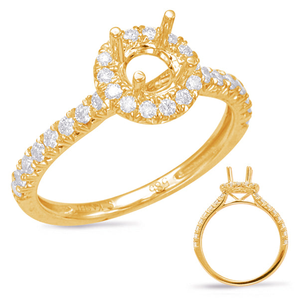 Yellow Gold Halo Engagement Ring - EN7849-35YG