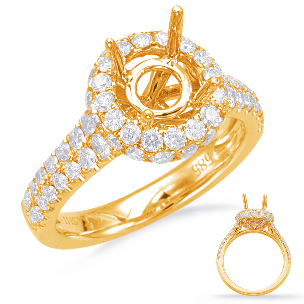 Yellow Gold Halo Engagement Ring - EN7850-1YG