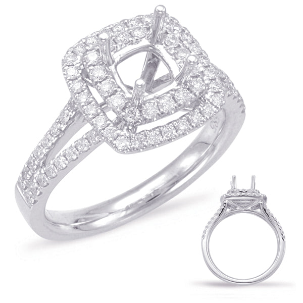 White Gold Halo Engagement Ring - EN7854-5.5MWG