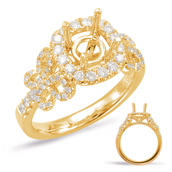 Yellow Gold Halo Engagement Ring - EN7865-1YG