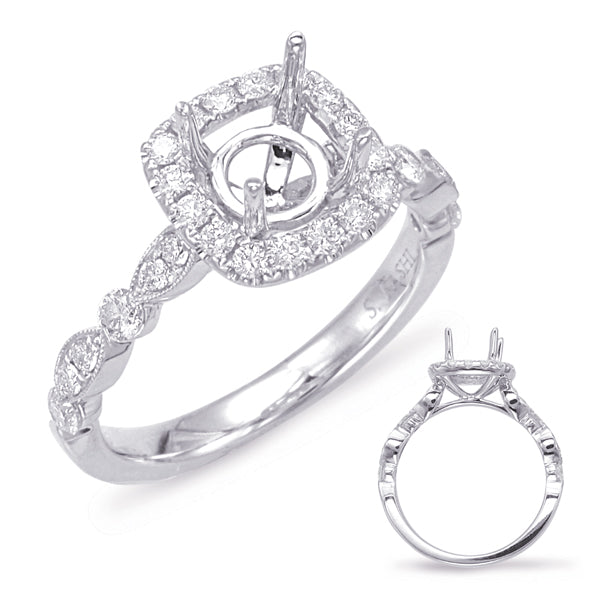 Platinum Halo Engagement Ring - EN7866-15PL