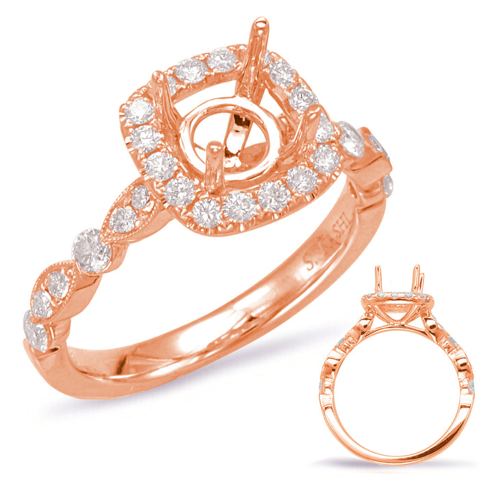 Rose Gold Halo Engagement Ring - EN7866-15RG