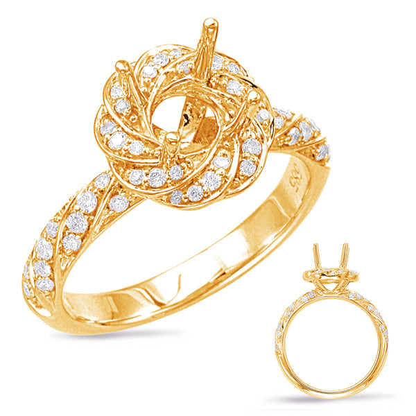 Yellow Gold Halo Engagement Ring - EN7868-1YG