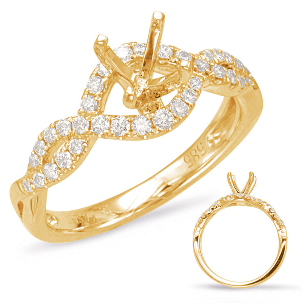 Yellow Gold Halo Engagement Ring - EN7869-1YG