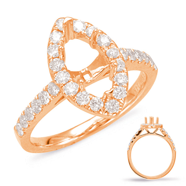 Rose Gold Halo Engagement Ring - EN7874-10X5MRG