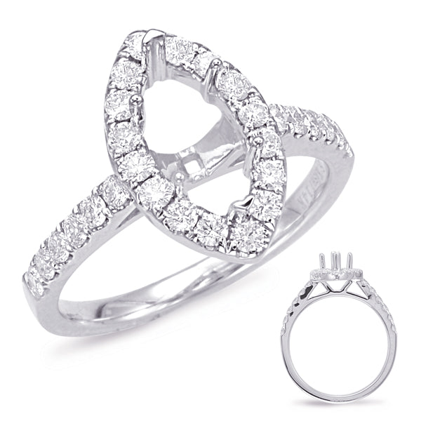 White Gold Halo Engagement Ring - EN7874-10X5MWG